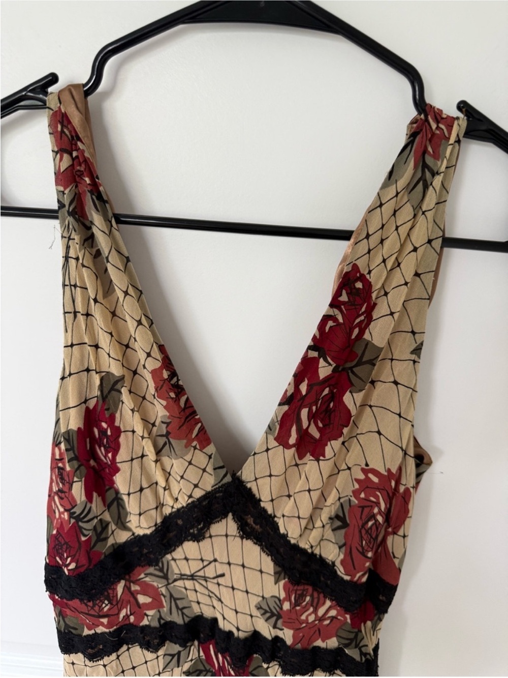 Laundry By Shelli Segal Y2K Vintage Silk Floral Lace Dress - Picture 2 of 11